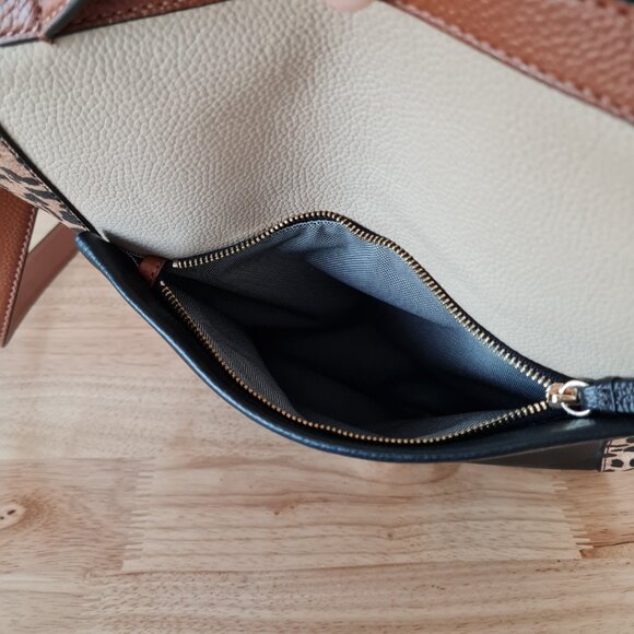 Cole Haan Leopard Cheetah Brown Convertible Backpack Leather Black Brown Beige - Picture 11 of 14